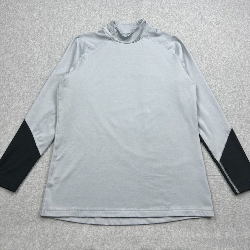 Under Armour Shirt Men's Large Gray ColdGear Infrared Fitted Long Sleeve Mock UA